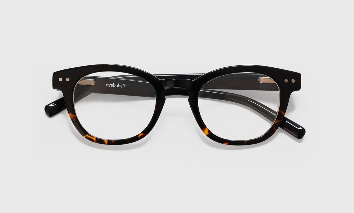 05_eyebobs premium designer waylaid readers, blue light and prescription glasses in demi tortoise