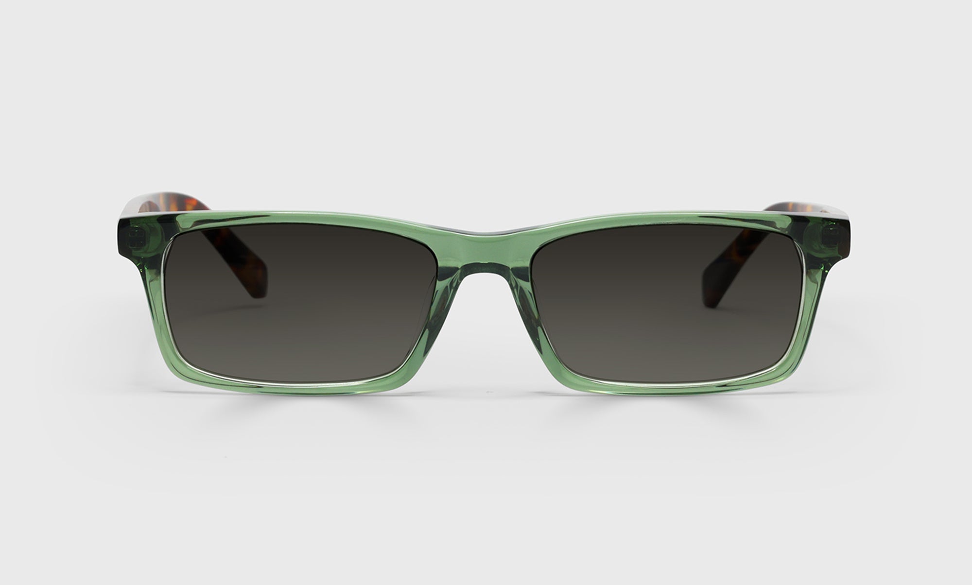 17-pg, 17-rs | eyebobs premium designer number cruncher readers, blue light and prescription glasses in green crystal, polarized grey