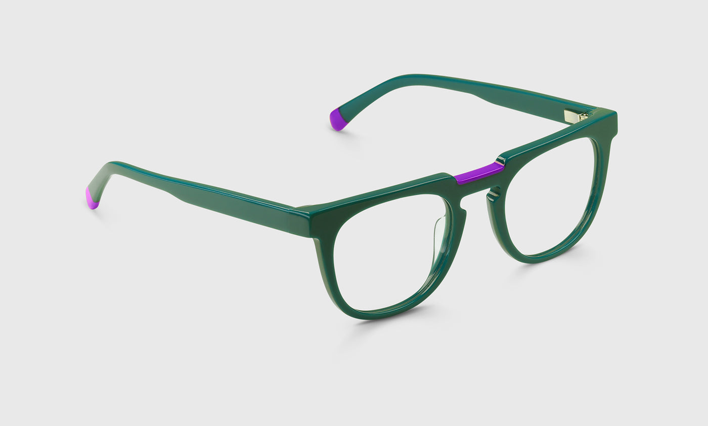 17 | Eyeconoclast angle eyeglass frames on neutral background