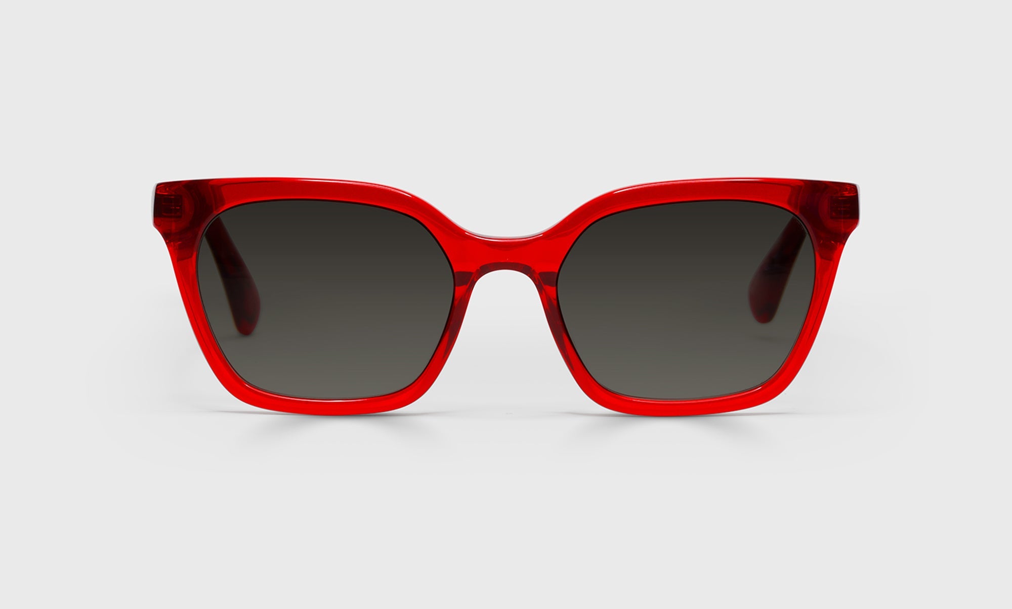 01-pg | eyebobs premium designer overlook readers, blue light and prescription glasses in red crystal, polarized grey