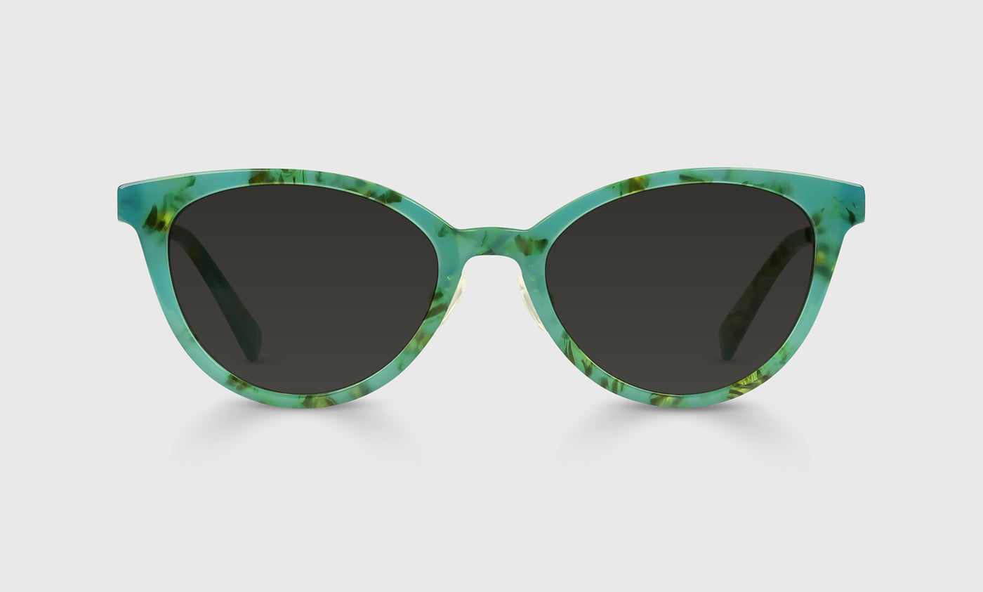 17-pg | Statuette grey polarized sunglass frames on neutral background