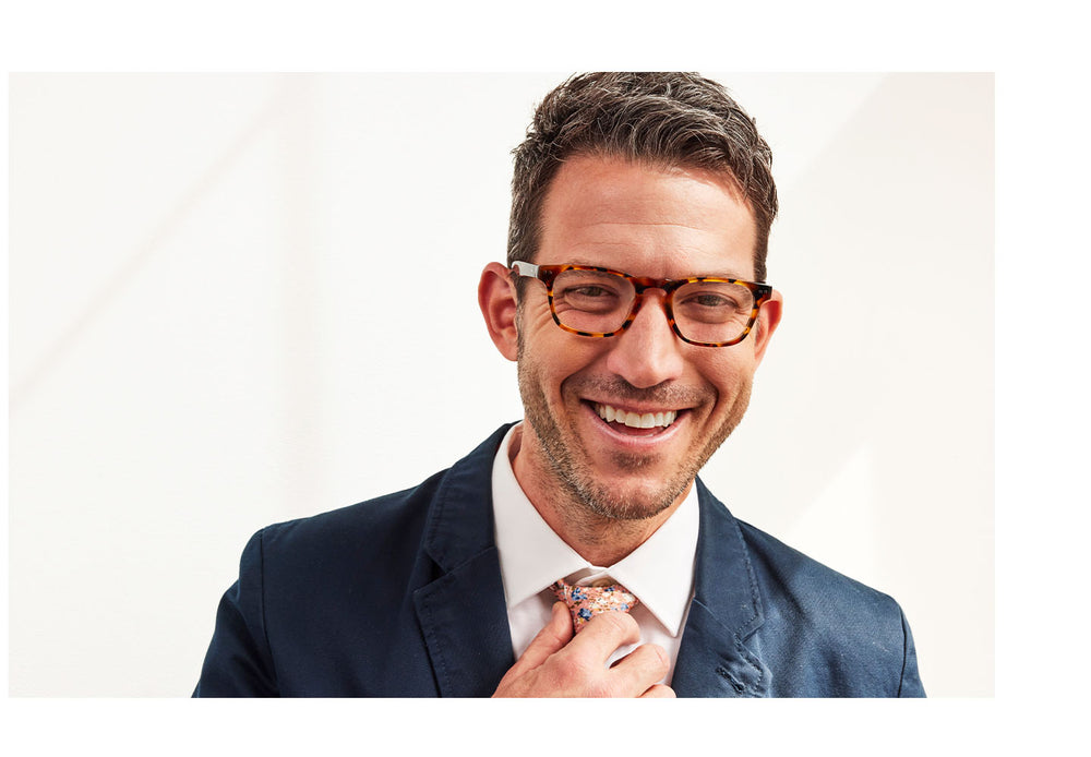 Model Wearing Old Sport in Tortoise