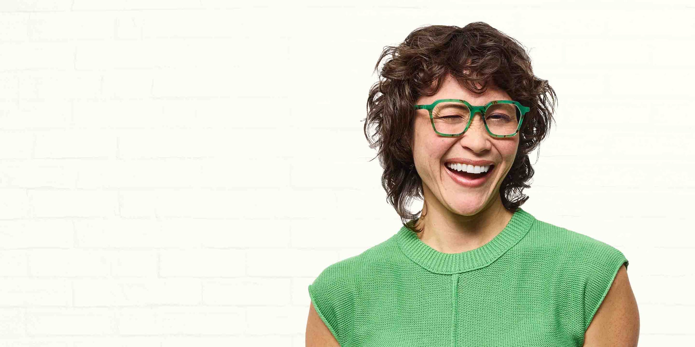 Model Wearing Four Square in Jade
