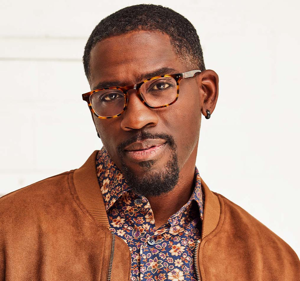 Model Wearing Old Sport in Tortoise