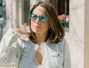 How to Wear Blue Frames