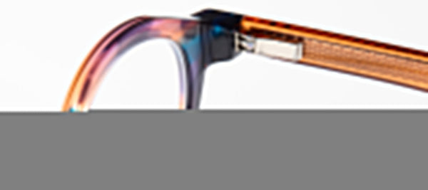 closeup of eyeglass frames on a white background