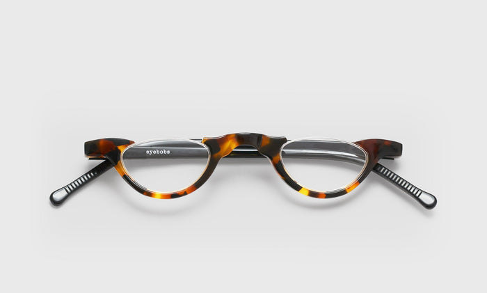 F9_eyebobs premium designer topless readers, blue light and prescription glasses in tortoise