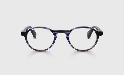 07 - Ice Blue and Mocha Stripe Front and Temples / Narrow / Readers / 0.00