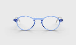 15_eyebobs premium designer board stiff readers, blue light and prescription glasses in light blue front crystal temples, front
