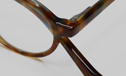 16_eyebobs premium designer board stiff readers, blue light and prescription glasses in spotty blue tortoise, macro