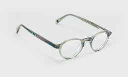 17_eyebobs premium designer board stiff readers, blue light and prescription glasses in olive green demi, angle