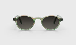 17_eyebobs premium designer board stiff readers, blue light and prescription glasses in olive green demi, polarized grey, front
