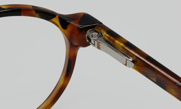 19_eyebobs premium designer board stiff readers, blue light and prescription glasses in tortoise front and temples, macro