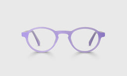 Board Stiff Narrow Color 22 - Milky Lavender Front and Temples reading glasses with italian-designed acetate and scratch resistant lenses