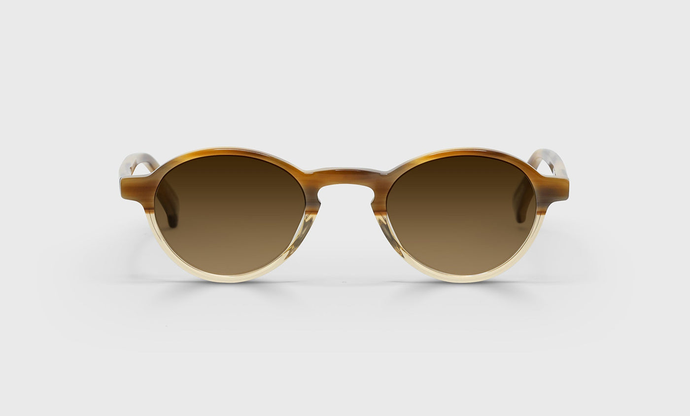 62-pb | eyebobs premium designer board stiff readers, blue light and prescription glasses in brown, polarized brown, front