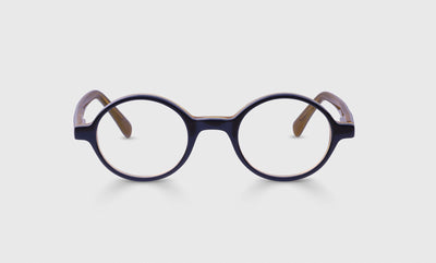 00 - Milky Black, Grey, and Amber Layered Front and Temples / Narrow / Readers / 0.00