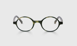 P. Body reading glasses with italian-designed acetate frame in soft green and clear scratch resistant lenses