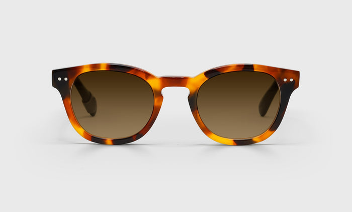  eyebobs premium designer waylaid readers, blue light and prescription glasses in light tortoise, polarized brown