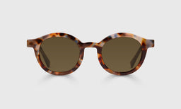 19-pb | TV Party brown polarized sunglass frames on neutral background.