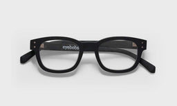 00_eyebobs premium designer biff readers, blue light and prescription glasses in black with wood grain finish