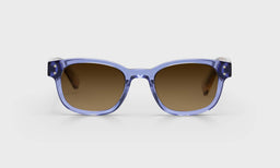 55-pb | eyebobs premium designer biff readers, blue light and prescription glasses in transparent purple, polarized brown