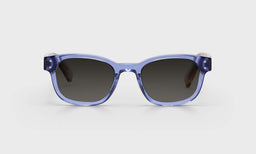 55-pg | eyebobs premium designer biff readers, blue light and prescription glasses in transparent purple, polarized grey