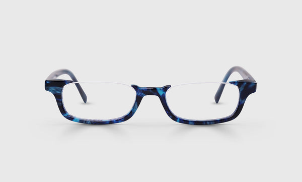 eyebobs What Inheritance? Reading glasses strength 1.00 blue brown pattern new w What Inheritance? Half Rim Glasses | eyebobs main image 4