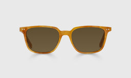 04-pb | C Suite brown polarized sunglass frames on neutral background.