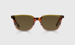23-pb | C Suite brown polarized sunglass frames on neutral background.