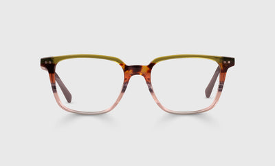 23 - Earth Tone Stripe Front and Blue Grey Crystal Temples / Average / Readers / 0.00