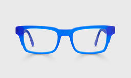 Fare n Square Color 12 - Matte Cobalt Blue Front and Temples reading glasses with italian-designed acetate and scratch resistant lenses