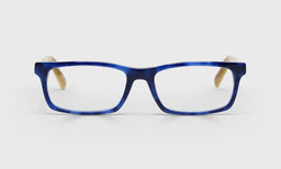 Number Cruncher Color 10 - Blue Denim Front with White Horn and Khaki Temples
