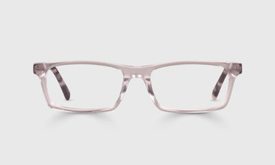 51 - Smoke Grey Crystal Front with Snow White Tortoise Temples / Wide / Readers / 0.00