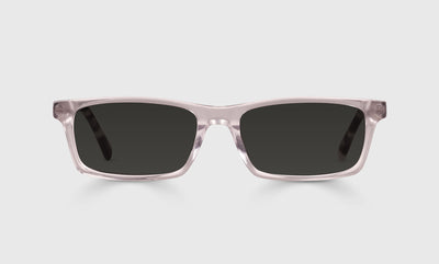 51 - Smoke Grey Crystal Front with Snow White Tortoise Temples / Wide / Full Lens Reader Sunglasses / 1.00 / .