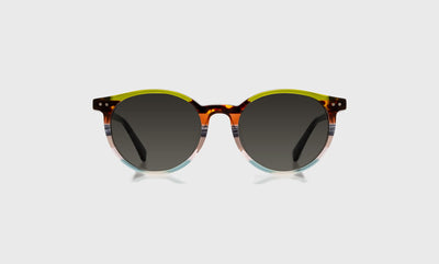 24 - Earth Tone Stripe Front and Blue Grey Temples / Average / Full Lens Reader Sunglasses / 1.00 / .