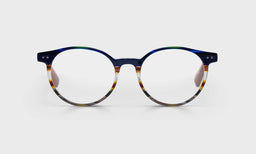 Case Closed Average Color 57 - Blue Multi-Stripe Front with Light Brown Temples