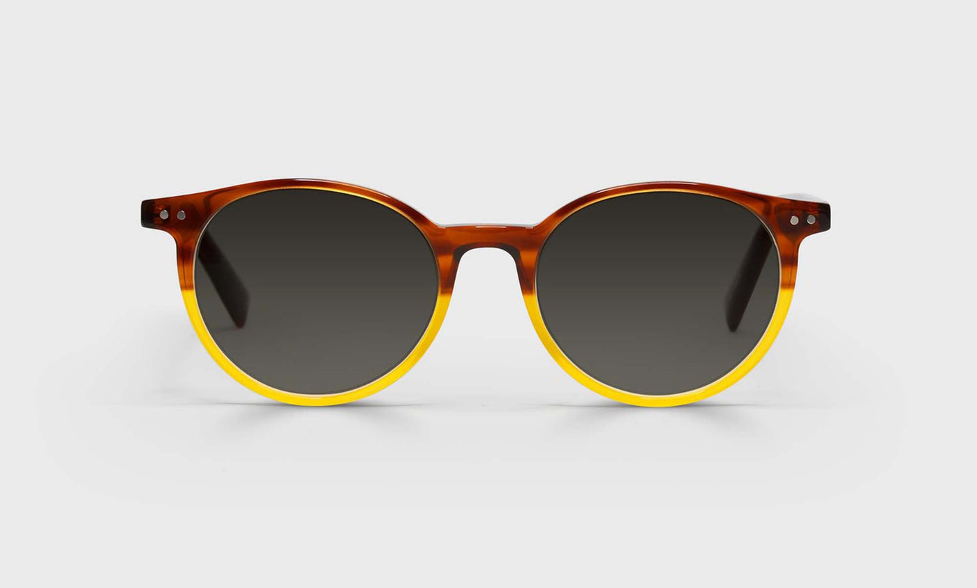 88-pg | eyebobs premium designer case closed readers, blue light and prescription glasses in brown & blonde, polarized grey