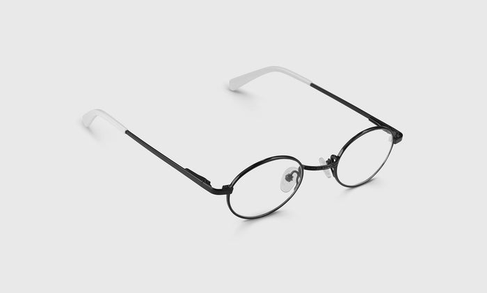  eyebobs Teddy, Narrow, Round, Readers, Blue Light, Prescription Glasses, Angle Image