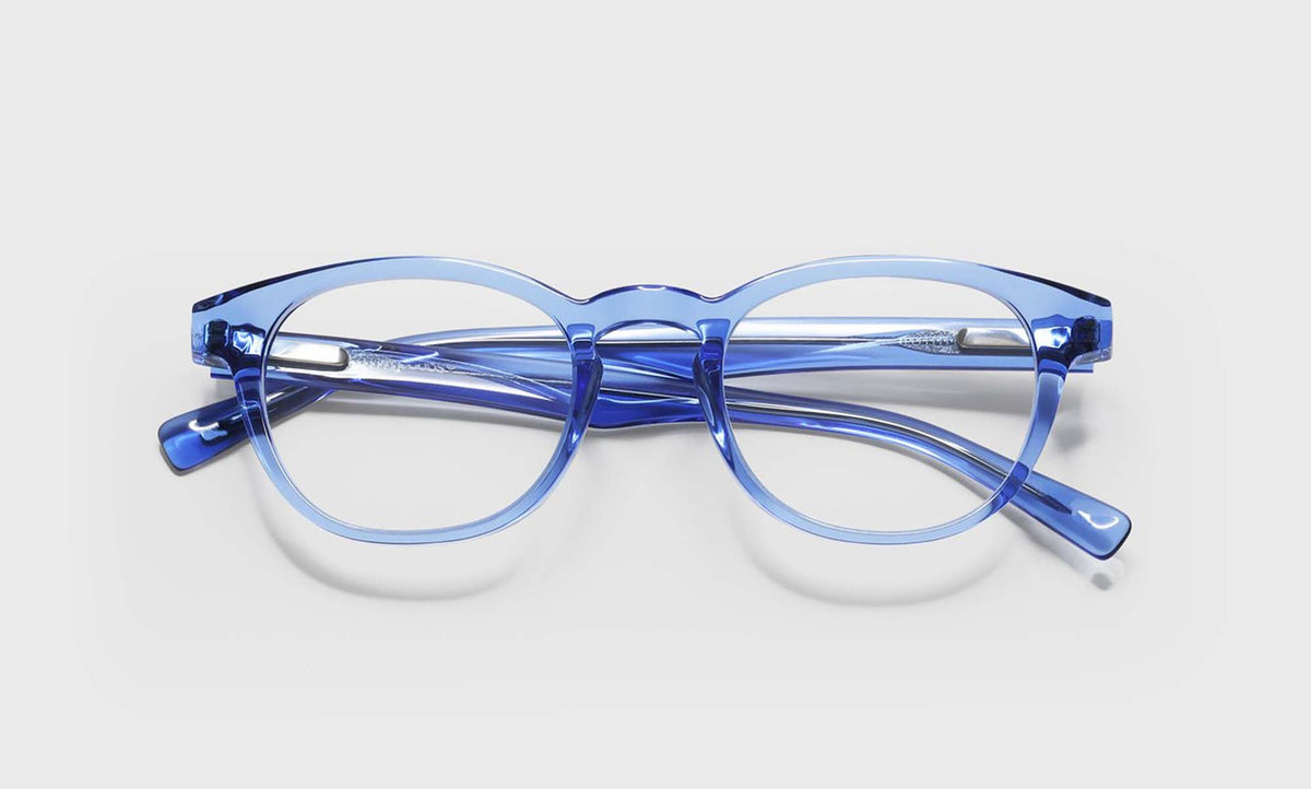 ? Eyebobs Cleary Crystal Blue Women\'s Round Frame Glasses Clearly... Round Glasses | eyebobs main image 3