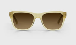 86-pb | eyebobs premium designer kvetcher readers, blue light and prescription glasses in transparent sand, polarized brown