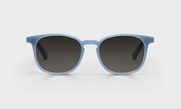 10-pg | eyebobs premium designer board room readers, blue light and prescription glasses in milky blue, polarized grey