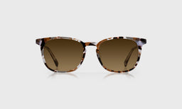 eyebobs light rounded square eyeglasses in Lavender Tinted Tortoise with brown polarized lenses, front view