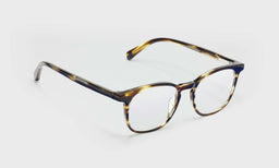 86_eyebobs premium designer board room readers, blue light and prescription glasses in brown demi stripe