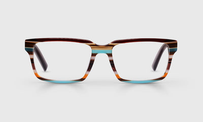 87 - Teal, Orange, and Maroon Stripe Front and Maroon Temples / Wide / Readers / 0.00