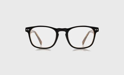 00 - Milky Black, Grey, and Amber Layered Front and Temples / Average / Readers / 0.00