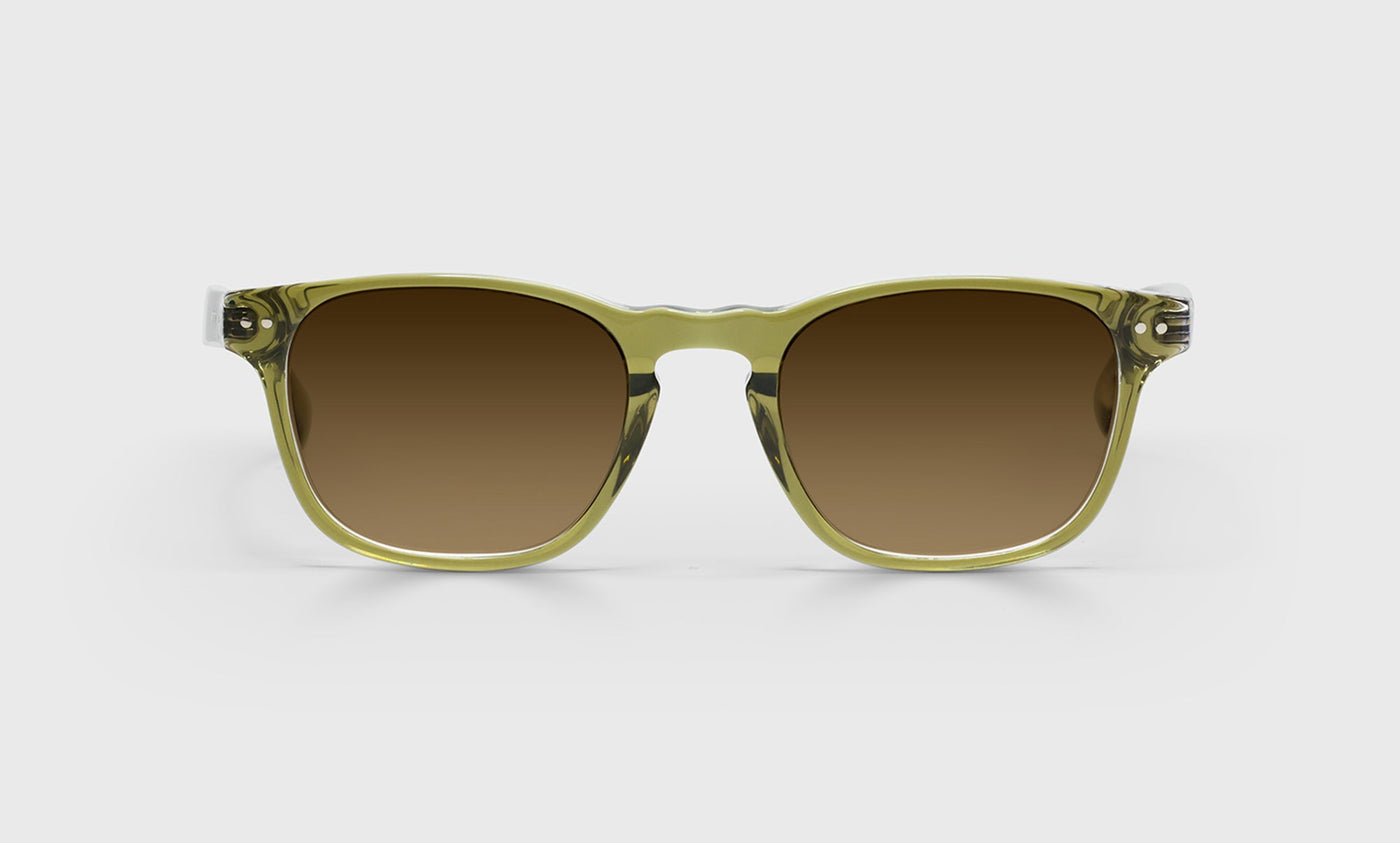 17-pb | eyebobs premium designer old sport readers, blue light and prescription glasses in olive crystal, polarized brown