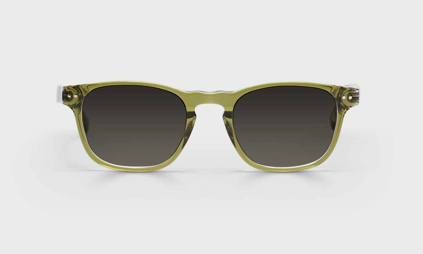 17-pg | eyebobs premium designer old sport readers, blue light and prescription glasses in olive crystal, polarized grey
