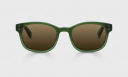 Biff Sunglasses with italian-designed acetate frame in glossy green and polarized brown scratch resistant lenses