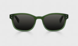 Biff Sunglasses with italian-designed acetate frame in matte green and polarized grey lenses with scratch resistant coating