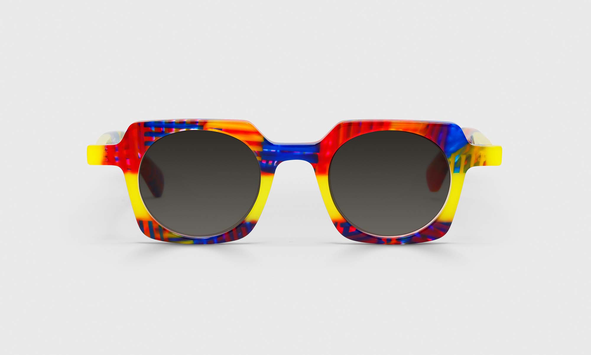01-pg | premium designer what chutzpah‚Äôd readers, blue light and prescription glasses in red & yellow, polarized grey